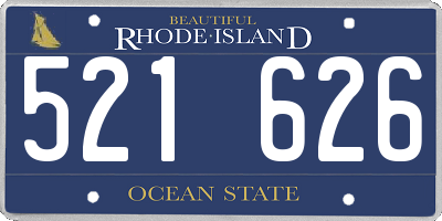 RI license plate 521626