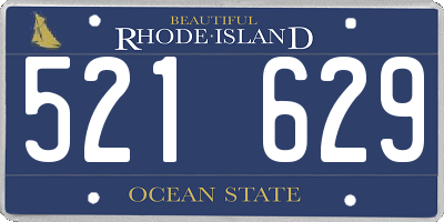 RI license plate 521629