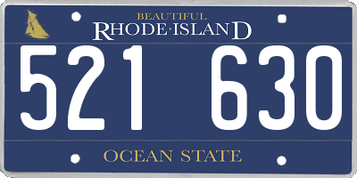 RI license plate 521630