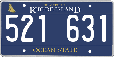 RI license plate 521631