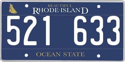 RI license plate 521633