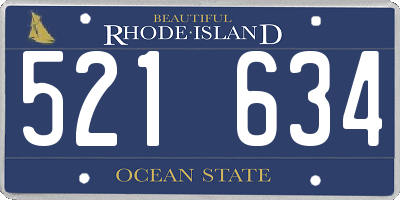 RI license plate 521634