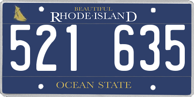 RI license plate 521635