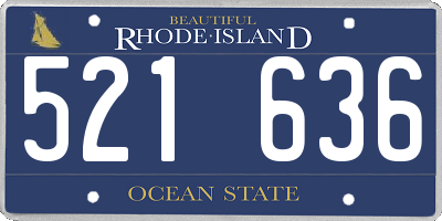 RI license plate 521636