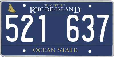 RI license plate 521637