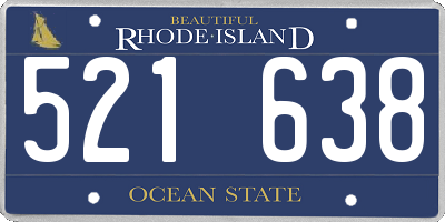 RI license plate 521638