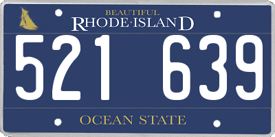 RI license plate 521639