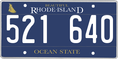 RI license plate 521640