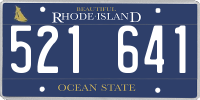 RI license plate 521641
