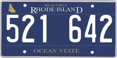 RI license plate 521642