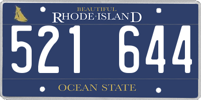 RI license plate 521644