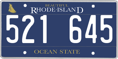 RI license plate 521645