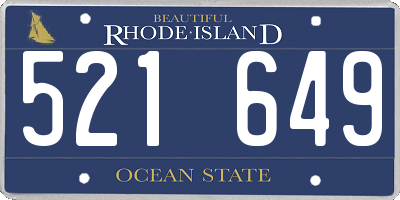 RI license plate 521649