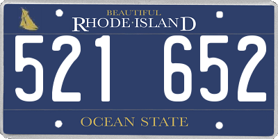 RI license plate 521652