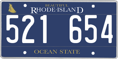 RI license plate 521654