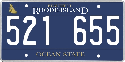 RI license plate 521655