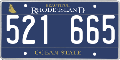 RI license plate 521665