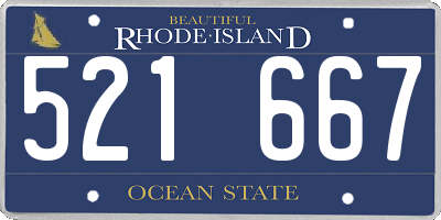 RI license plate 521667