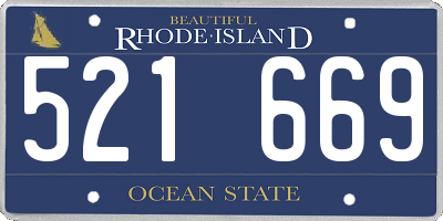 RI license plate 521669