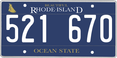 RI license plate 521670