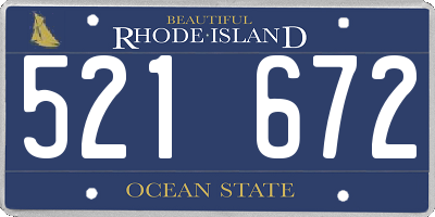 RI license plate 521672