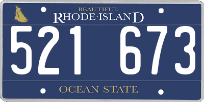 RI license plate 521673
