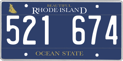 RI license plate 521674