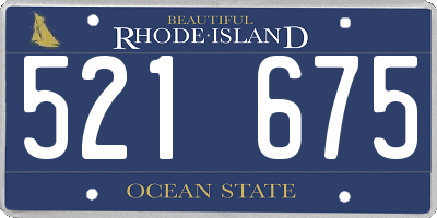 RI license plate 521675