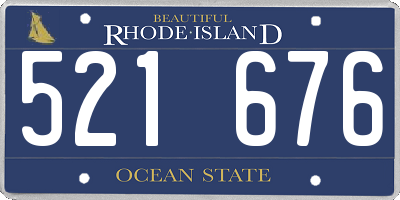 RI license plate 521676