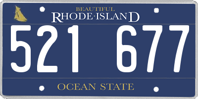 RI license plate 521677
