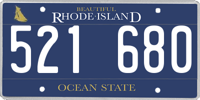 RI license plate 521680