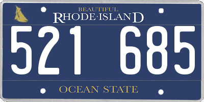RI license plate 521685