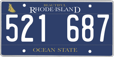 RI license plate 521687