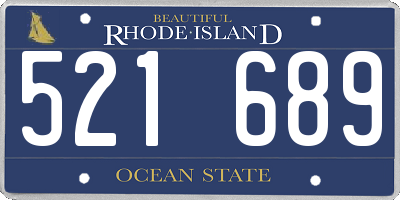 RI license plate 521689