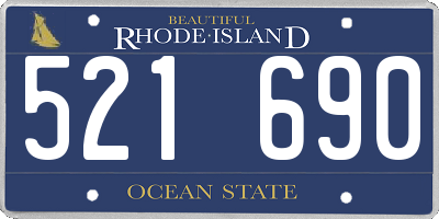 RI license plate 521690