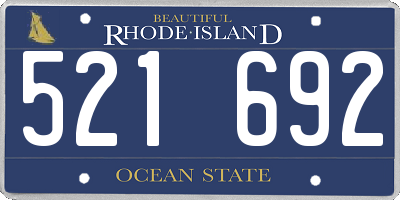 RI license plate 521692