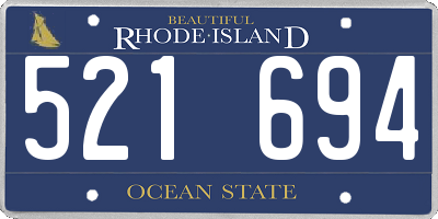 RI license plate 521694