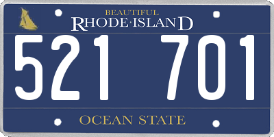 RI license plate 521701