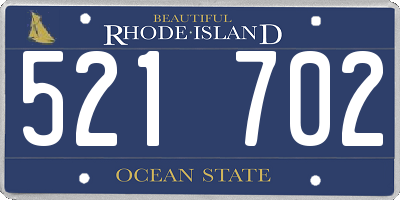 RI license plate 521702