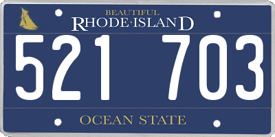 RI license plate 521703