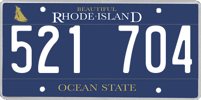RI license plate 521704