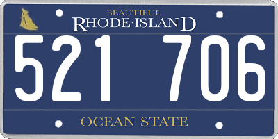 RI license plate 521706