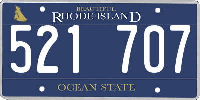 RI license plate 521707
