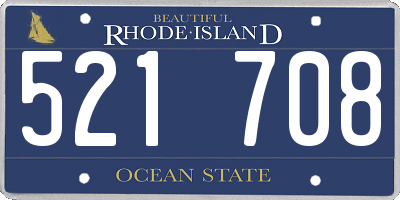 RI license plate 521708