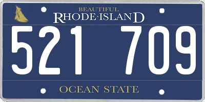 RI license plate 521709
