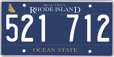 RI license plate 521712