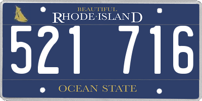 RI license plate 521716