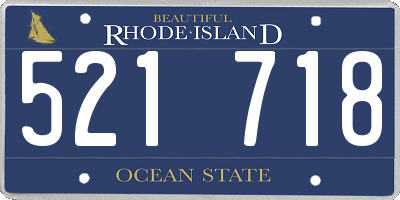 RI license plate 521718