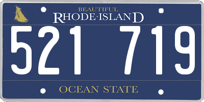 RI license plate 521719