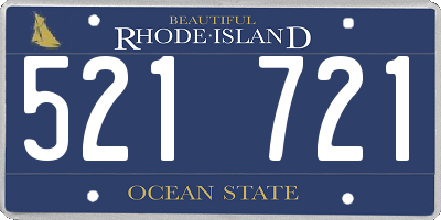 RI license plate 521721